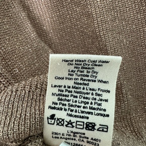 L’agence Metallic Gold Sleeveless Turtleneck Top - Picture 2 of 7